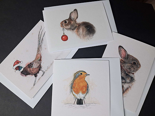Wildlife Christmas Cards. Pack of 4. - Click to Enlarge