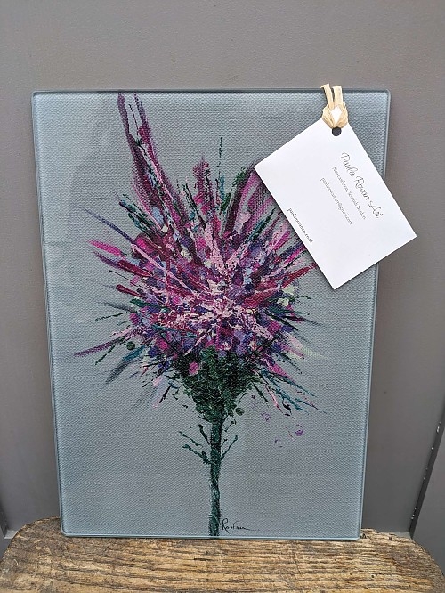 Punky Thistle glass chopping board - Click to Enlarge