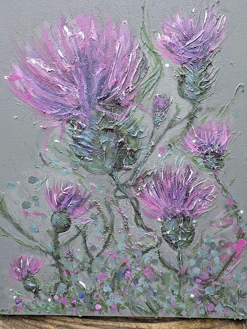 Original Thistle painting. Tapestry Entangled. - Click to Enlarge