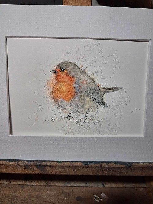 Original Robin Watercolour Painting. 