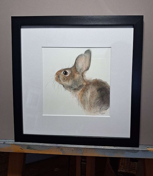 Original Framed Hare Painting - Click to Enlarge