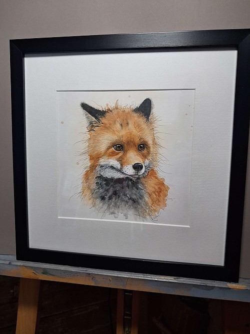 Original Framed Fox Painting - Click to Enlarge