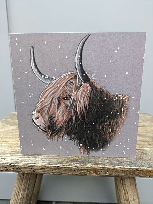 Highland Cow Christmas Card "Brrrrrr-uce"