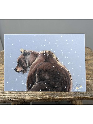 Bear Christmas Card "Bear Behind in the Snow.. !