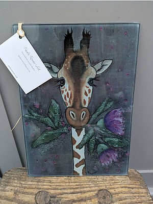 Effie Thistle Giraffe glass chopping board