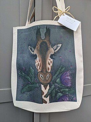 Giraffe Linen Tote bag, Effie Thistle.