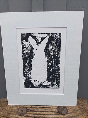 Bunny Lino print