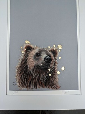Bear giclee art print, 'Aarti Bear'