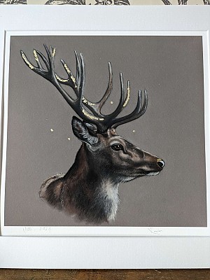 Stag giclee art print, 'Lord Aragorn of Liddesdale'.