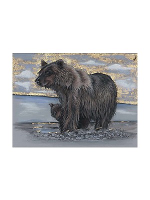 Bear art print "Keek-aboo!